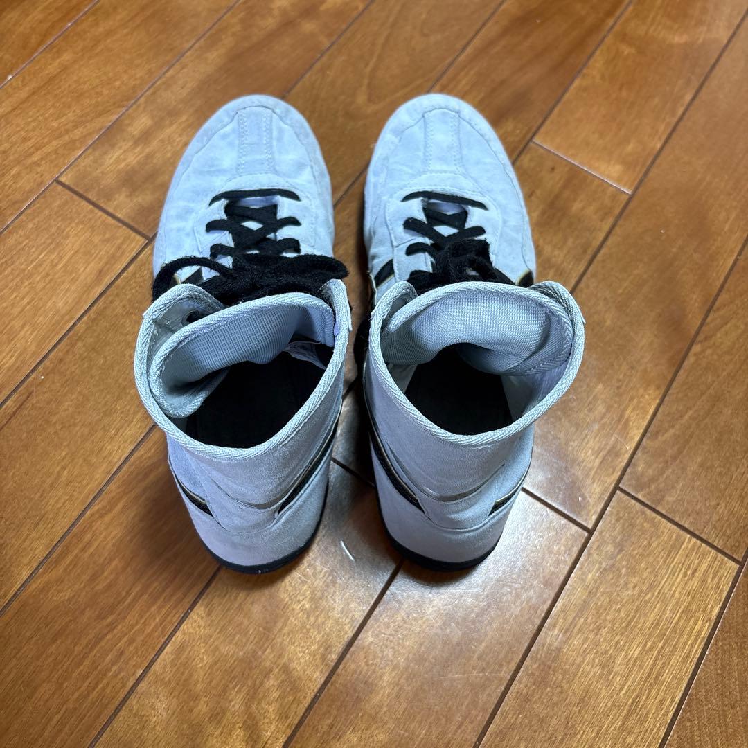 ASICS ハイカット ホワイト/ブラック　レスリングシューズ