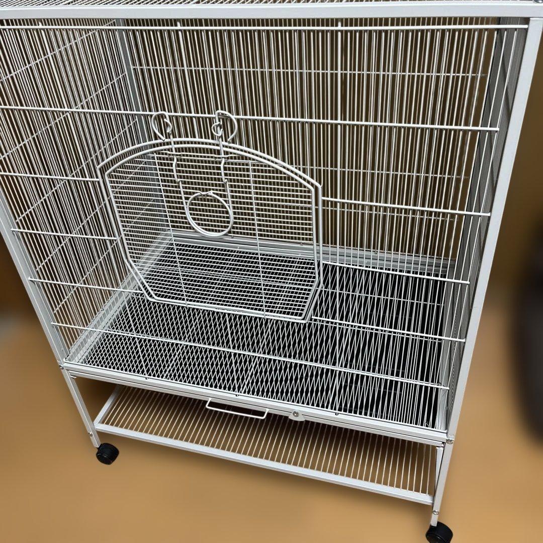 小動物用大型金属製ケージ ホワイト　チンチラ　デグーなど