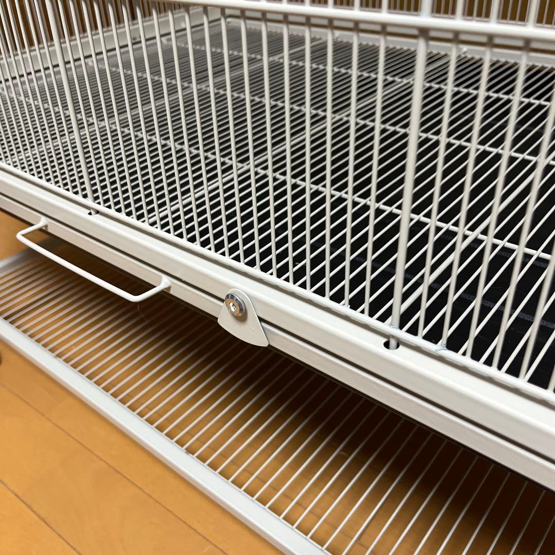 小動物用大型金属製ケージ ホワイト　チンチラ　デグーなど
