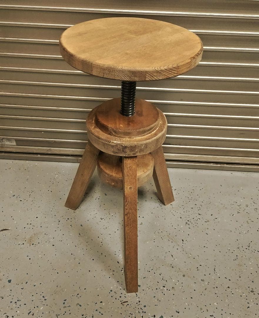 木製　丸イス　スピンスツール　ハンドメイド