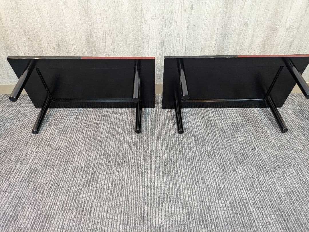 【高級漆座卓】赤と黒の木製座卓 2台セット