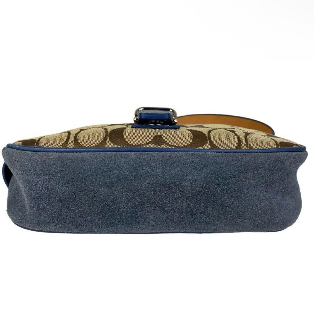 バッグ 00s coach signature hand bag Blue denim