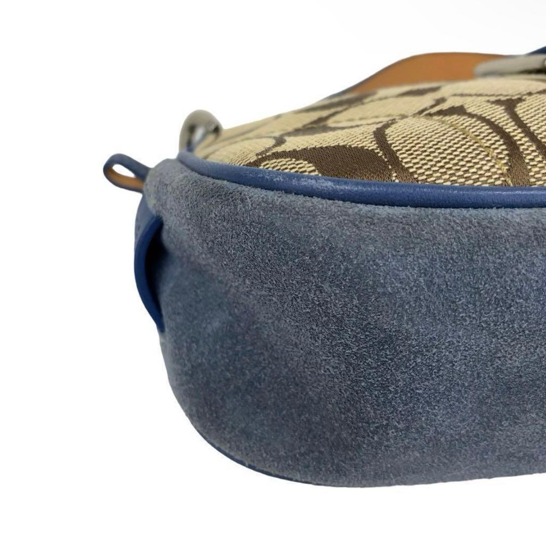 バッグ 00s coach signature hand bag Blue denim