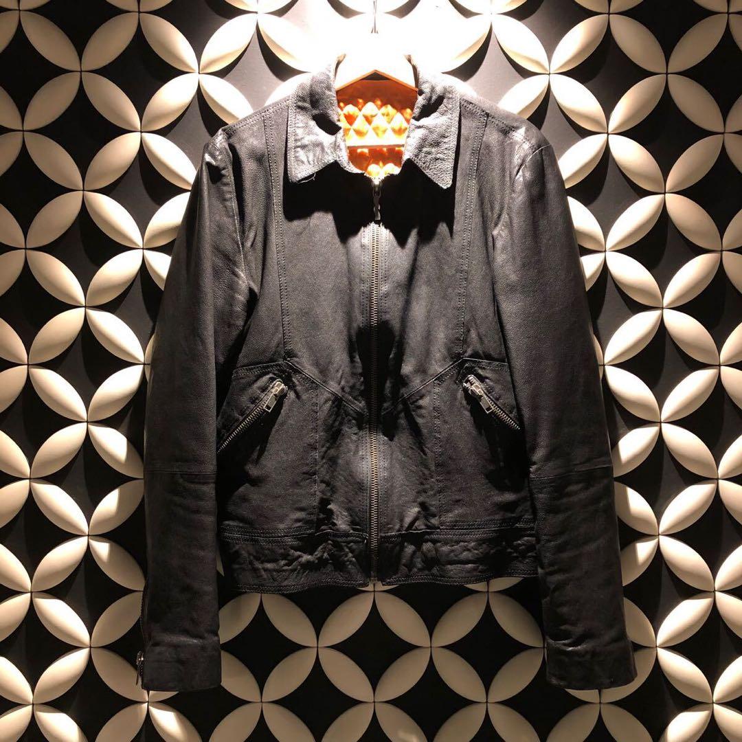 ヌーディージーンズ 裏キルティングレザーブルゾンジャケット/ライダース