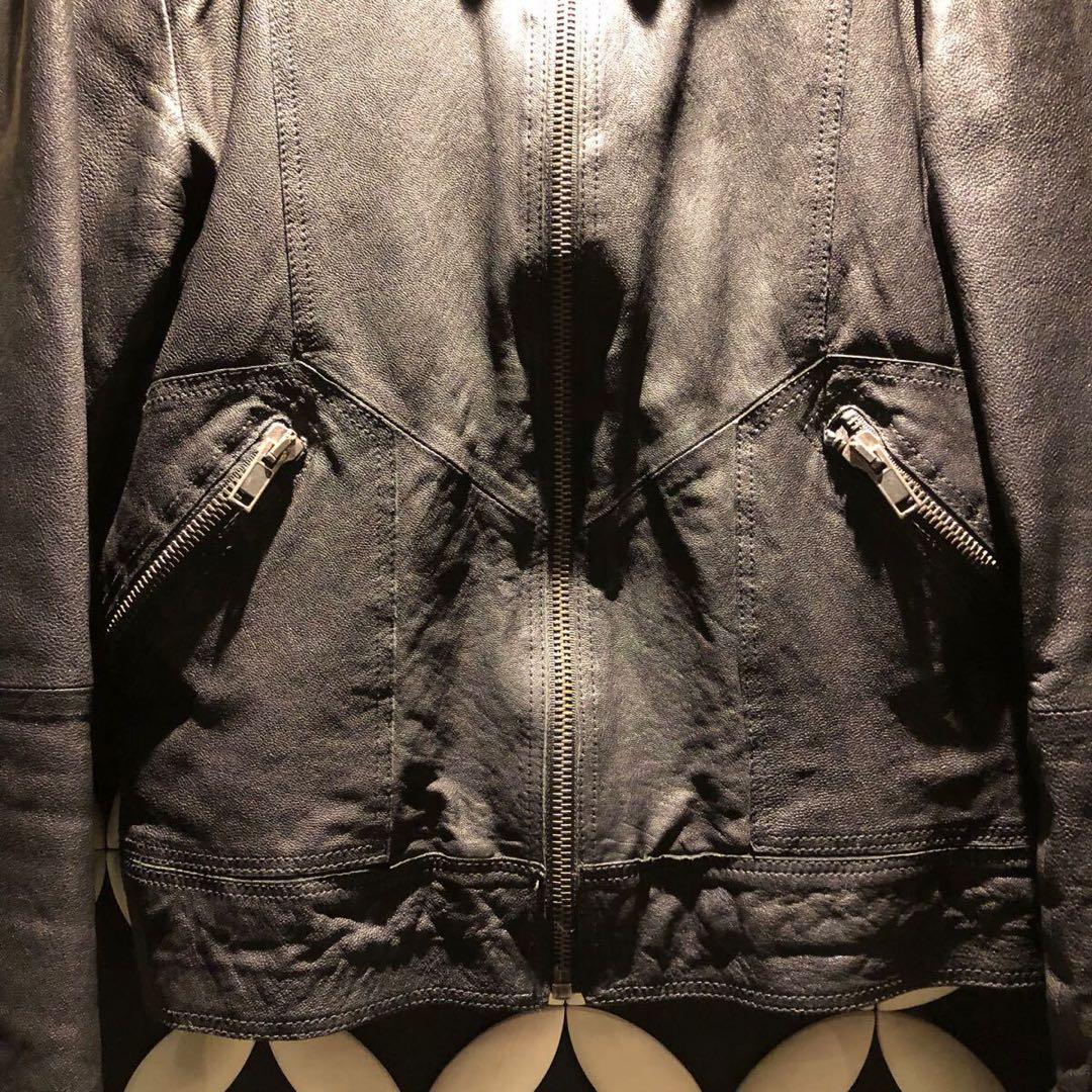 ヌーディージーンズ 裏キルティングレザーブルゾンジャケット/ライダース