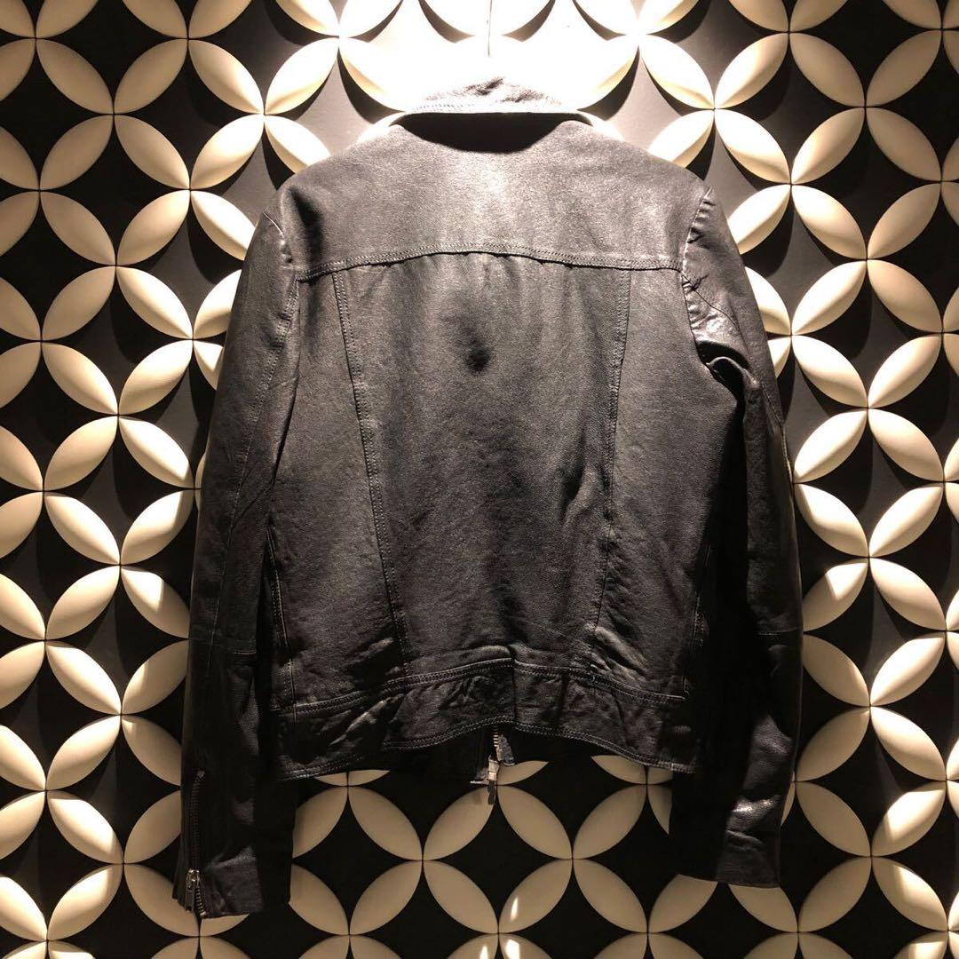 ヌーディージーンズ 裏キルティングレザーブルゾンジャケット/ライダース