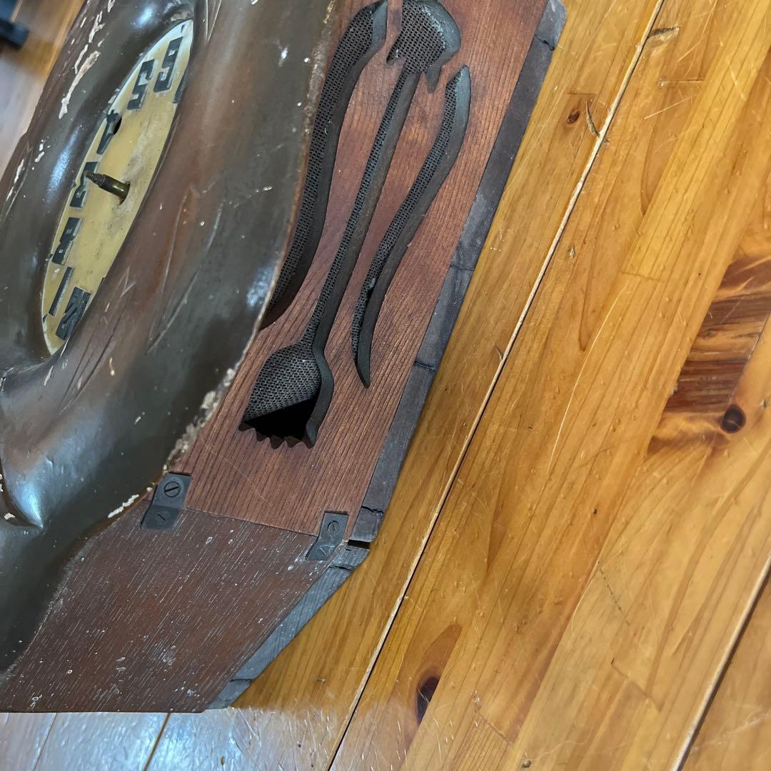 ふくろう時計.要修理品.トキワ時計ユンハンス精工舎。フクロウ。