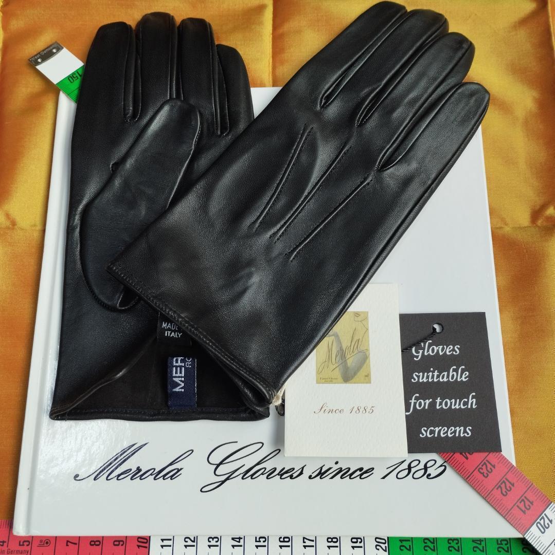 一部復活 今季 メローラ タッチ対応 ナッパ黒 ライニングなし 革手袋 グローブ