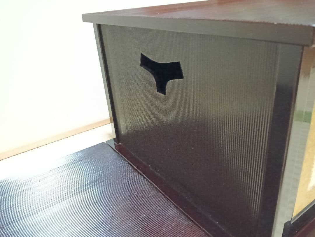 【茶道具整理中】少々難あり　木箱付　平安光入　造　溜塗　小袋棚