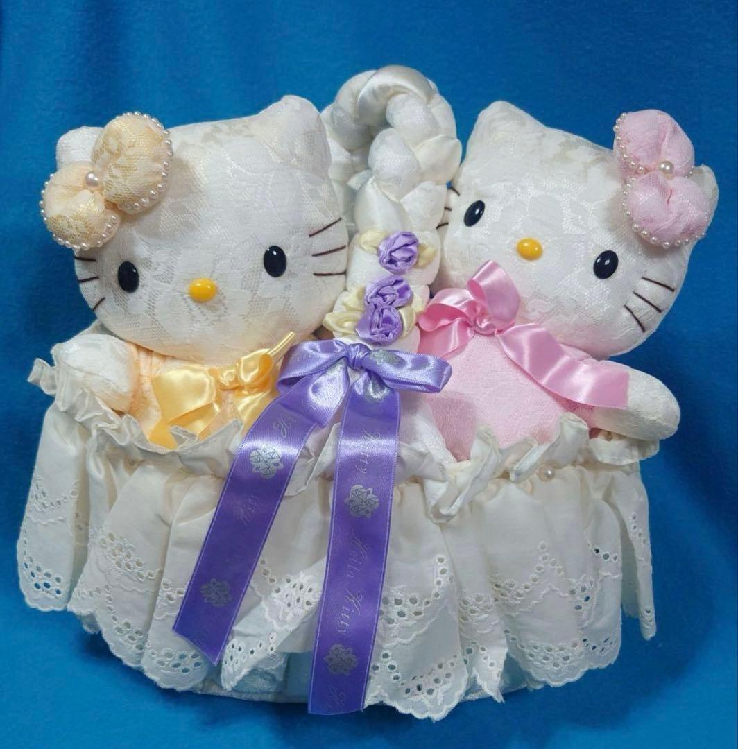 超激レア☆阪急百貨店限定☆キティ＆ミミイ in バスケット☆1999