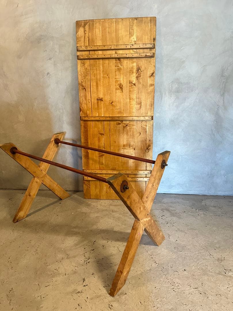 【東京都23区配送無料】ビンテージ　テーブル　作業台　什器　陳列棚　プリミティブ