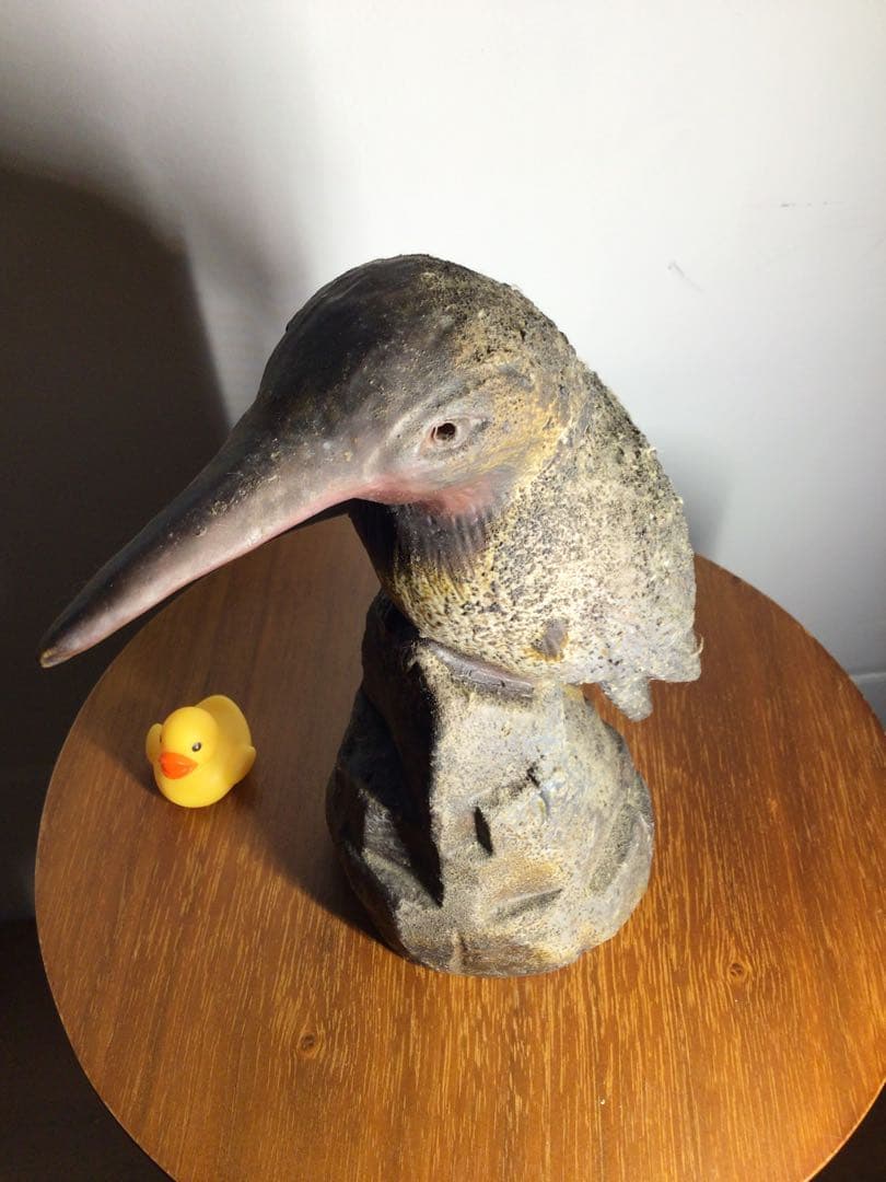 旧家初出し 備前焼 人間国宝 陶工 野鳥の置物 古美術品 時代物