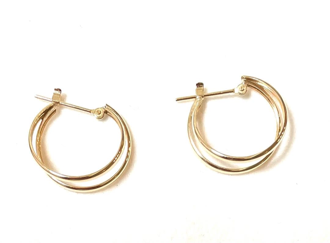 ノワールドプーペ　k10 2連フープピアス