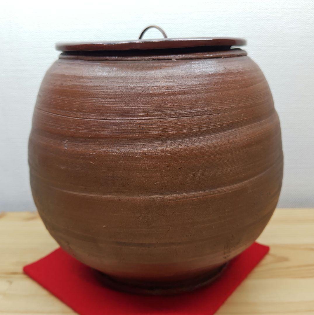 送料込【逢絢亭】茶道具 水壺 水指 常滑焼 芋頭水壺 宗偏流書付 作家物 共箱入