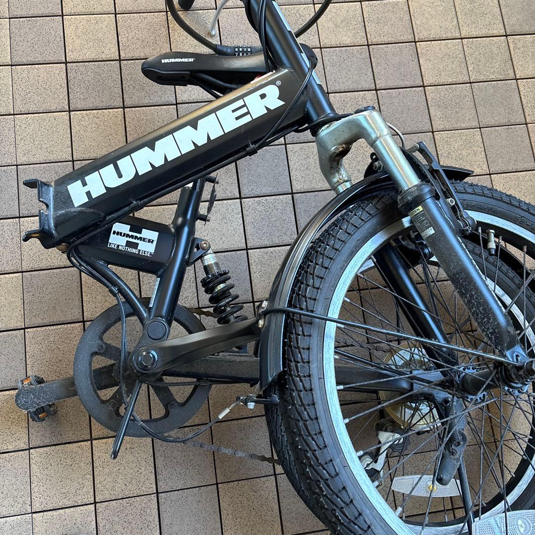 【限界突破割引　直接引取専用】HUMMER 20インチ折りたたみ自転車 ブラック