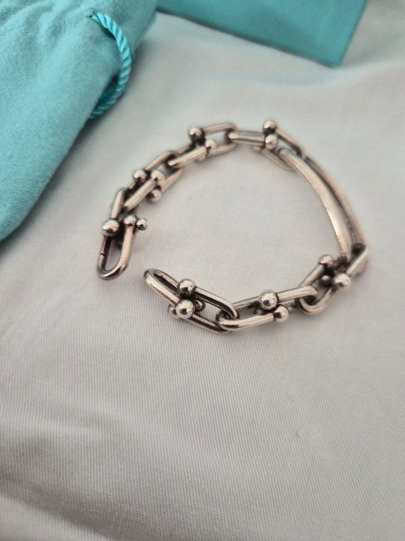 ティファニー　ハードウェアミディアムリンクブレスレット　オーバルリンク　シルバー