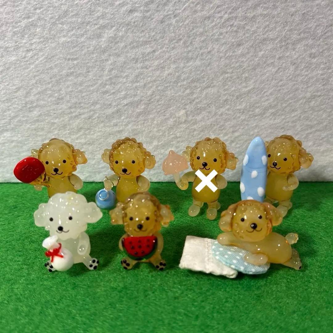 トイプードル　ガラス細工　ミニチュア