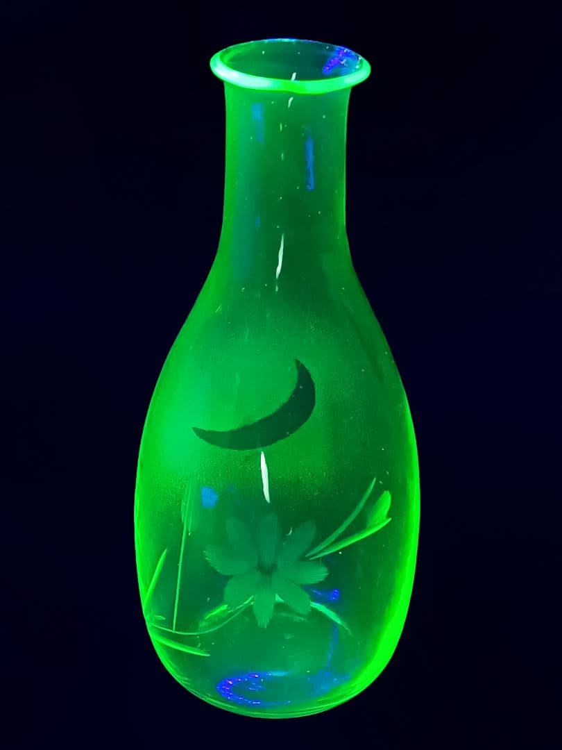 【希少】ウランガラス 時代ガラス 古ガラス 徳利 薄吹き 骨董