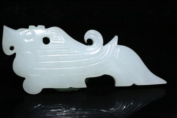 商代 玄鳥装身具 ペンダント中国古玉和田白玉籽料 骨董收藏