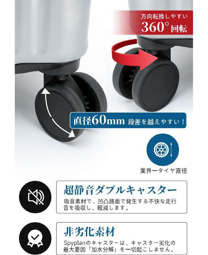 スーツケース XLサイズ 115L キャリーケース 大容量 TSA グレー