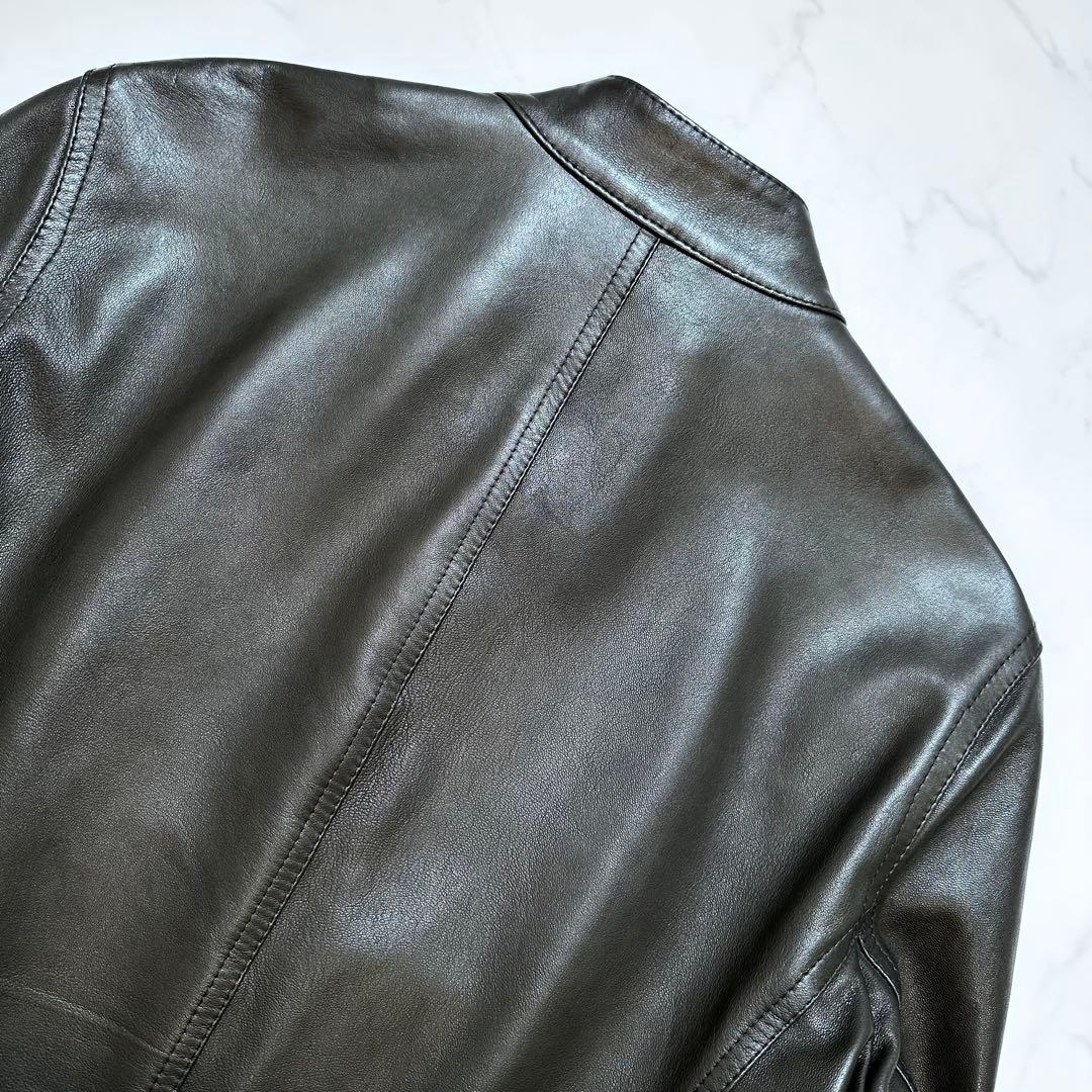 美品✨EMMETI JURI 46 シングルライダースジャケット ラムレザー 黒