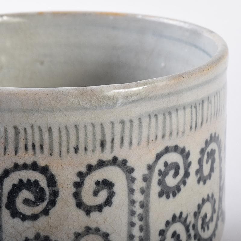 伊万里焼　古伊万里　初期伊万里　蛸唐草文　茶碗　袱紗付　時代箱付　D　R8105