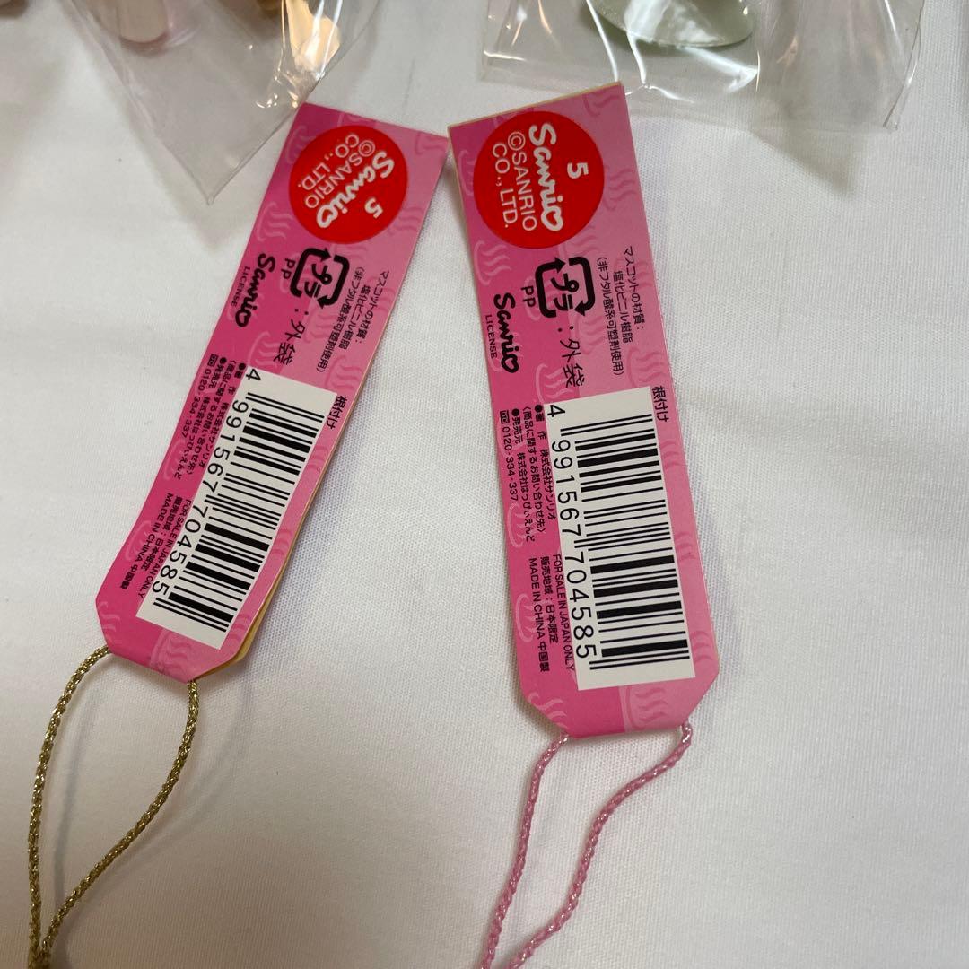 新品◆ハローキティ ご当地キティ 根付けストラップ 温泉饅頭 温泉卵 6個セット