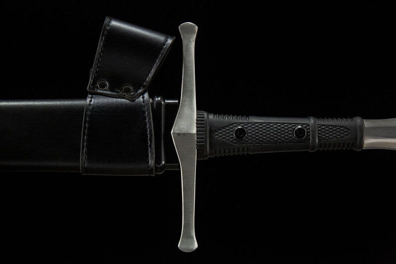 黒鞘 西洋剣 古兵器 武具 手鍛造打 鋼刀 冷兵器 護身工具 贈り物 長剣