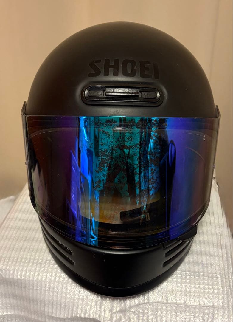 SHOEI Glamster マットブラック ピンロックシートとブルーミラー付