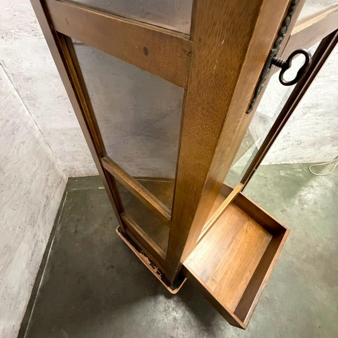 木製 ディスプレイキャビネット ガラスキャビネット アンティーク A0681