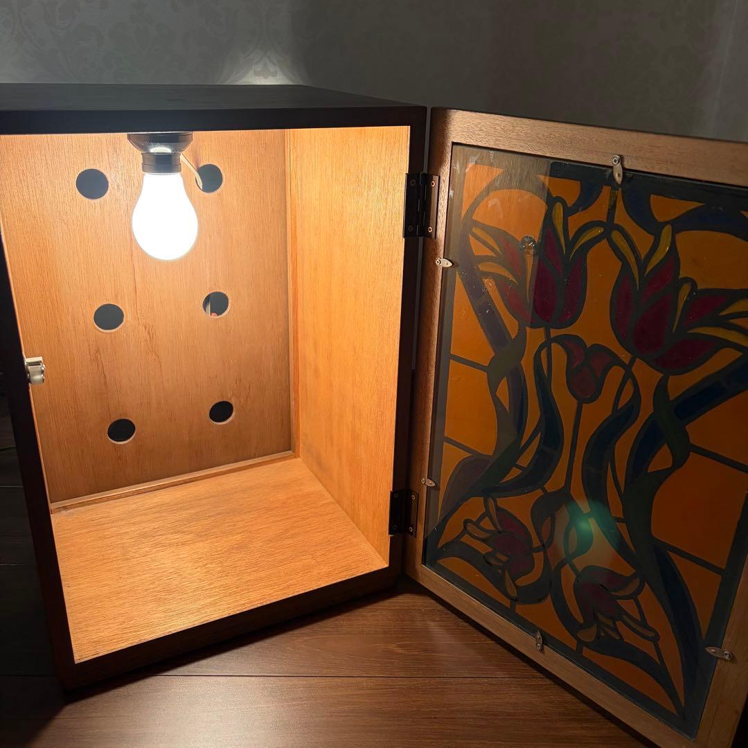 アンティーク ヴィンテージ レトロ box型 ステンドグラス ライト 照明