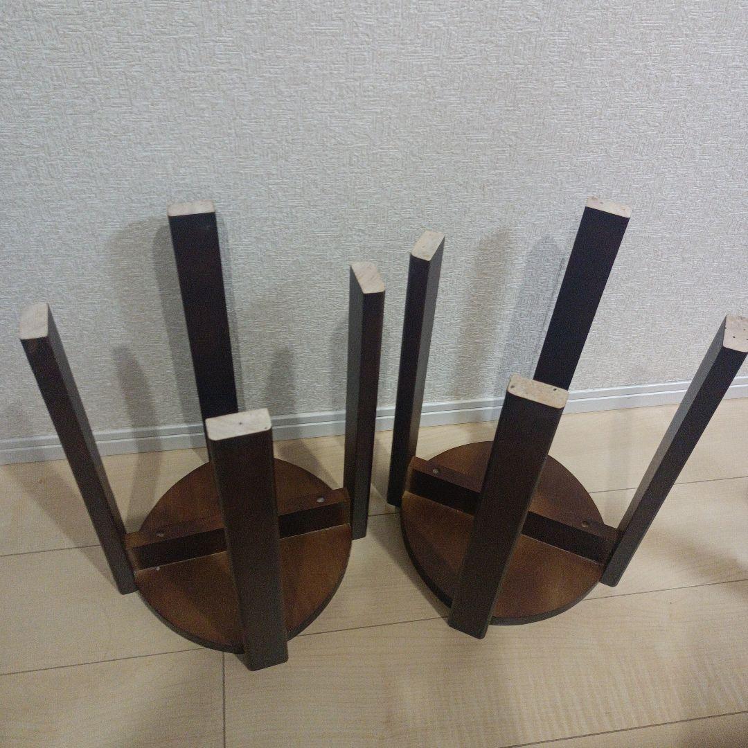 天然木 サイドテーブル スツール 4脚セット スタッキング北欧 モダン シンプル