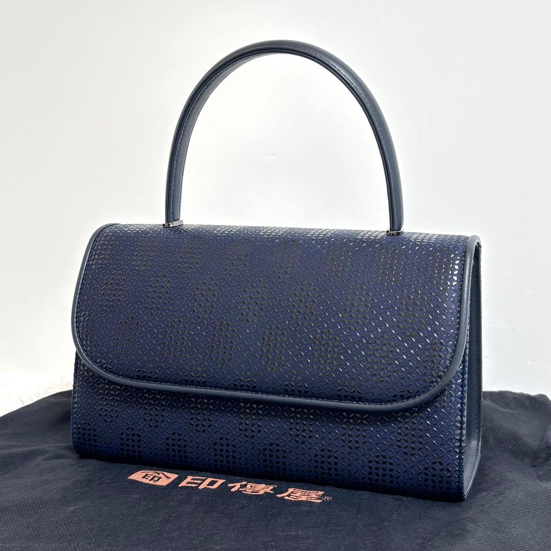 【極美品】 印傳屋 INDEN-YA ハンドバッグ 漆塗り 鹿革 フォーマル