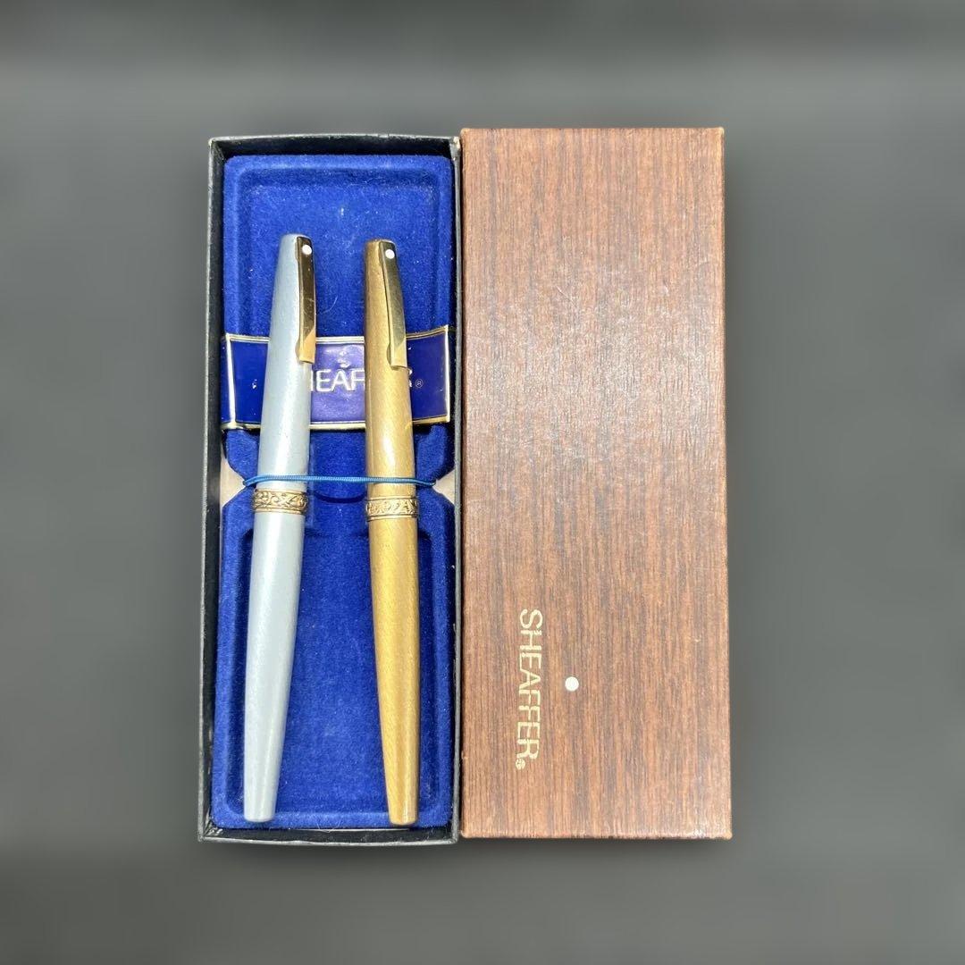 14K Sheaffer 万年筆 ２点セット シェーファー 金銀セット