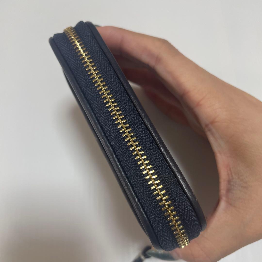 極美品　トリーバーチ　ケース　カードケース　この字型　ネイビー