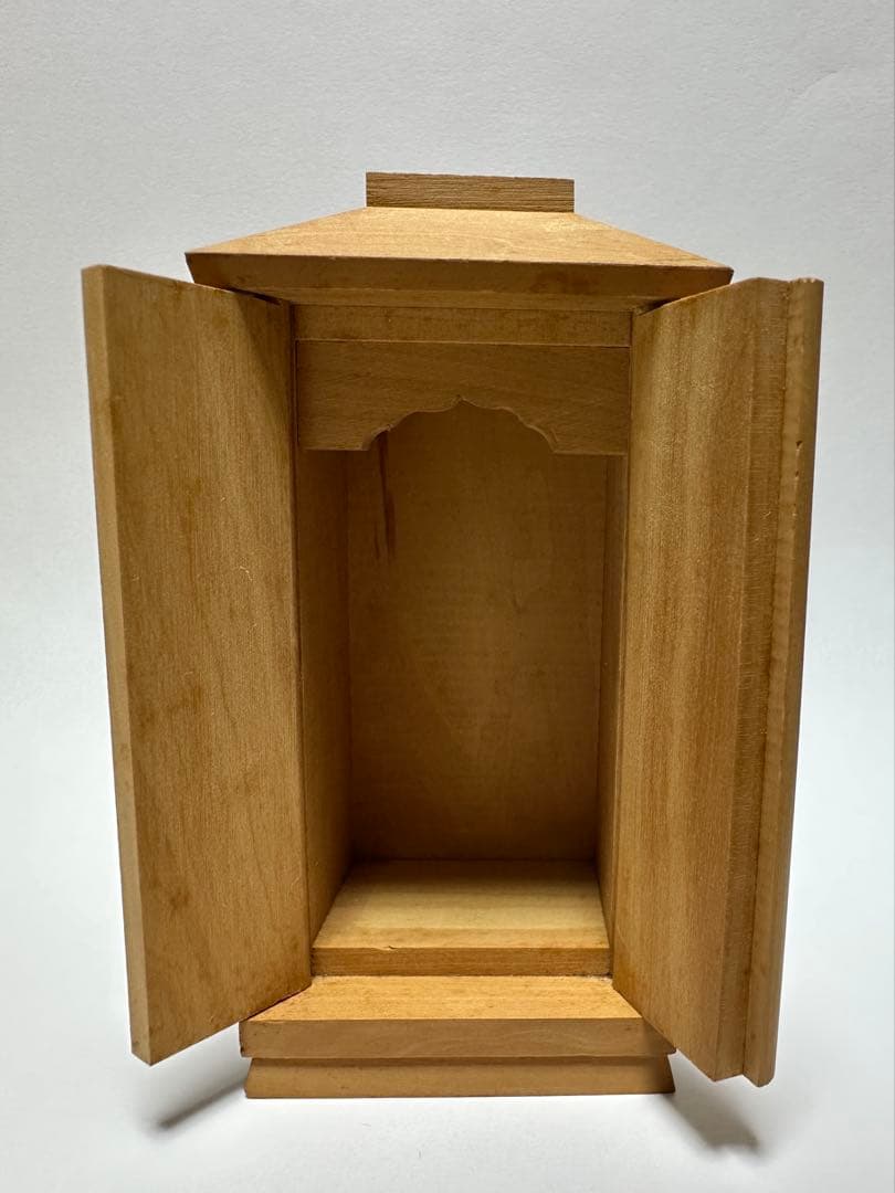 厨子入り仏像 木彫り 極小仏像　四天王　広目天立像