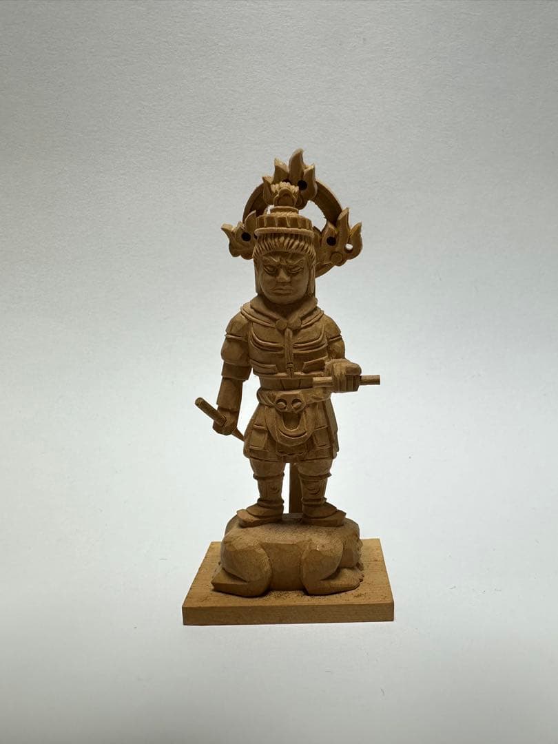 厨子入り仏像 木彫り 極小仏像　四天王　広目天立像