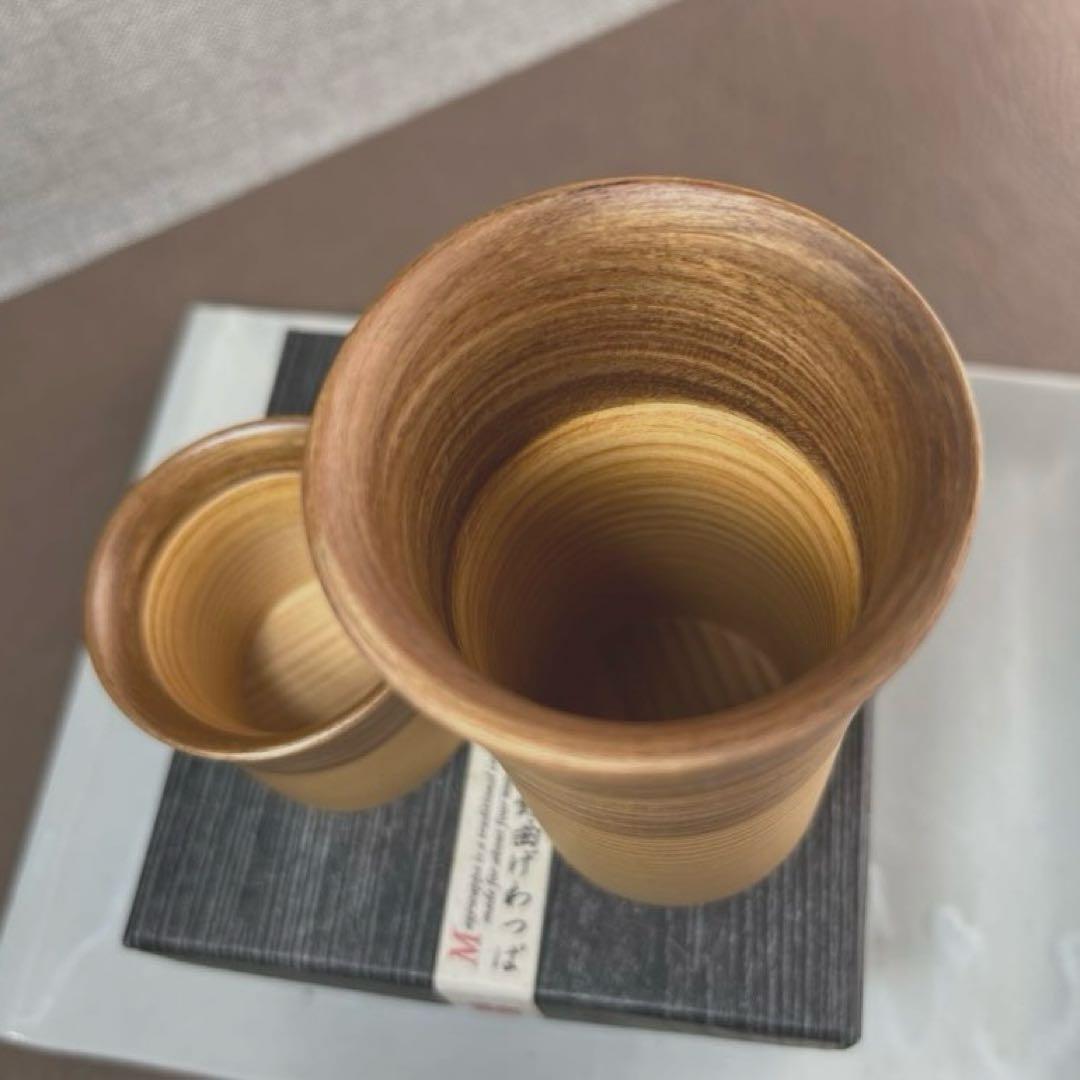 大館曲げわっぱ あわせ 月・花 カップ[ビアカップ.フリーカップ]ぐい呑