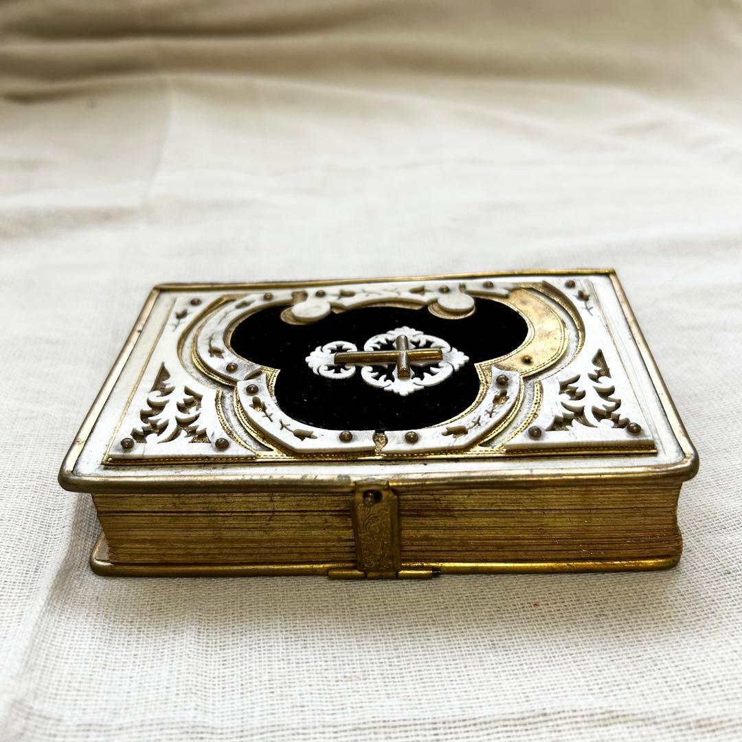 【希少】ウィーン蚤の市 アンティーク聖書 祈祷書 三方金 金具装丁 雑貨 小物