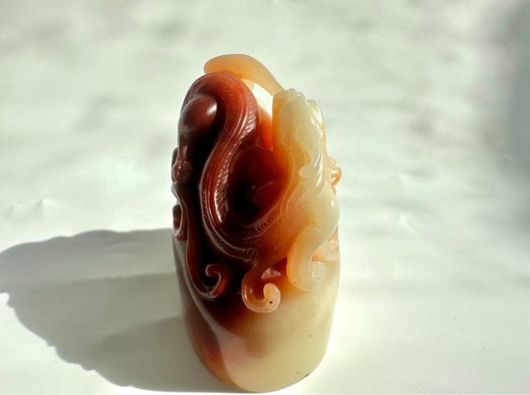 【螭虎献瑞】 古獣　美品　寿山石　高級印材　篆刻　印石　印石