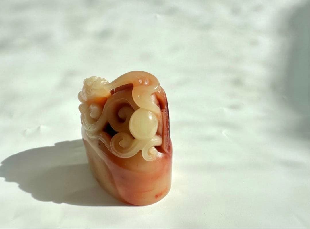 【螭虎献瑞】 古獣　美品　寿山石　高級印材　篆刻　印石　印石