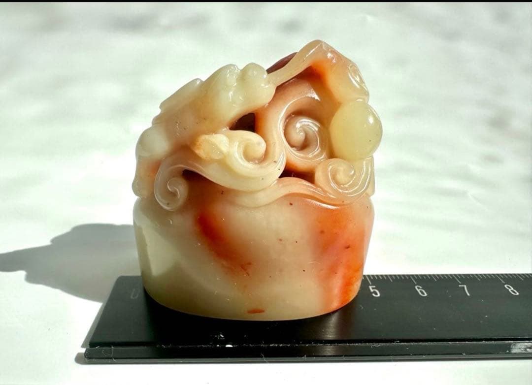 【螭虎献瑞】 古獣　美品　寿山石　高級印材　篆刻　印石　印石