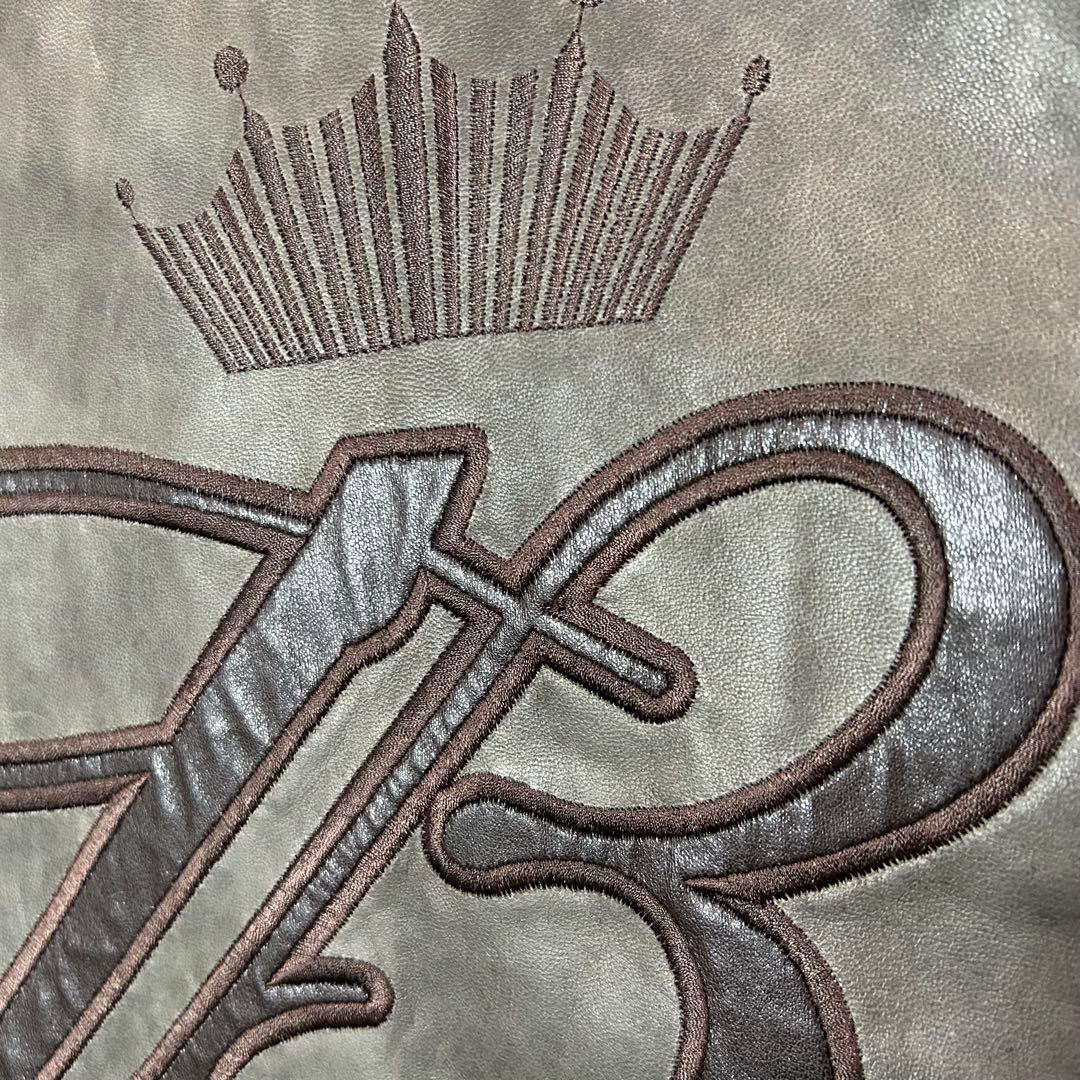 【豪華刺繍】NASCAR レザー シングルライダースジャケット 両面刺繍