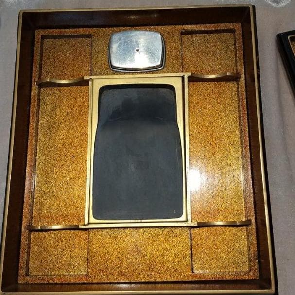 硯箱　桐と鳳凰　高蒔絵　水滴、硯付