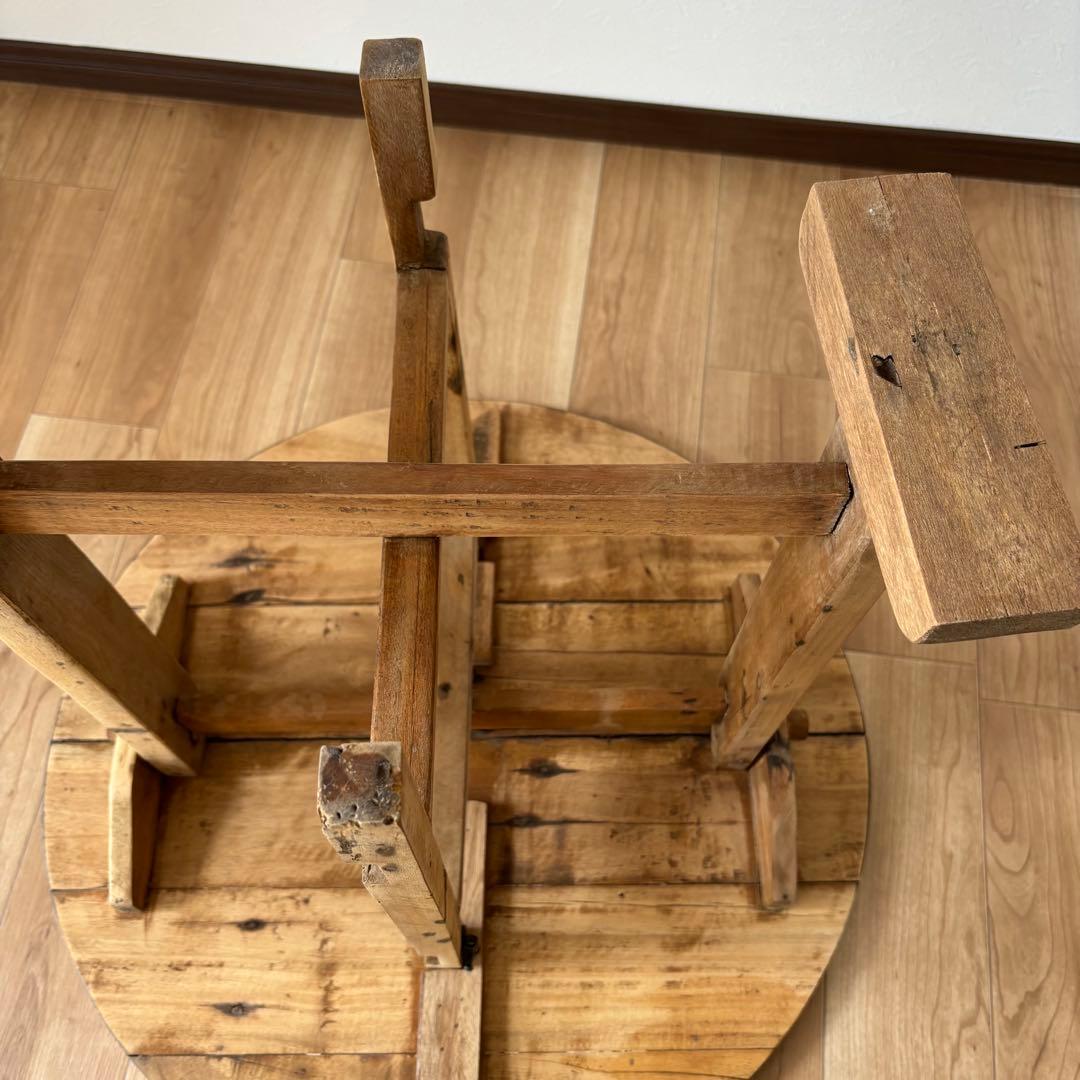 アンティークテーブル　折りたたみ　丸テーブル　サイドテーブル