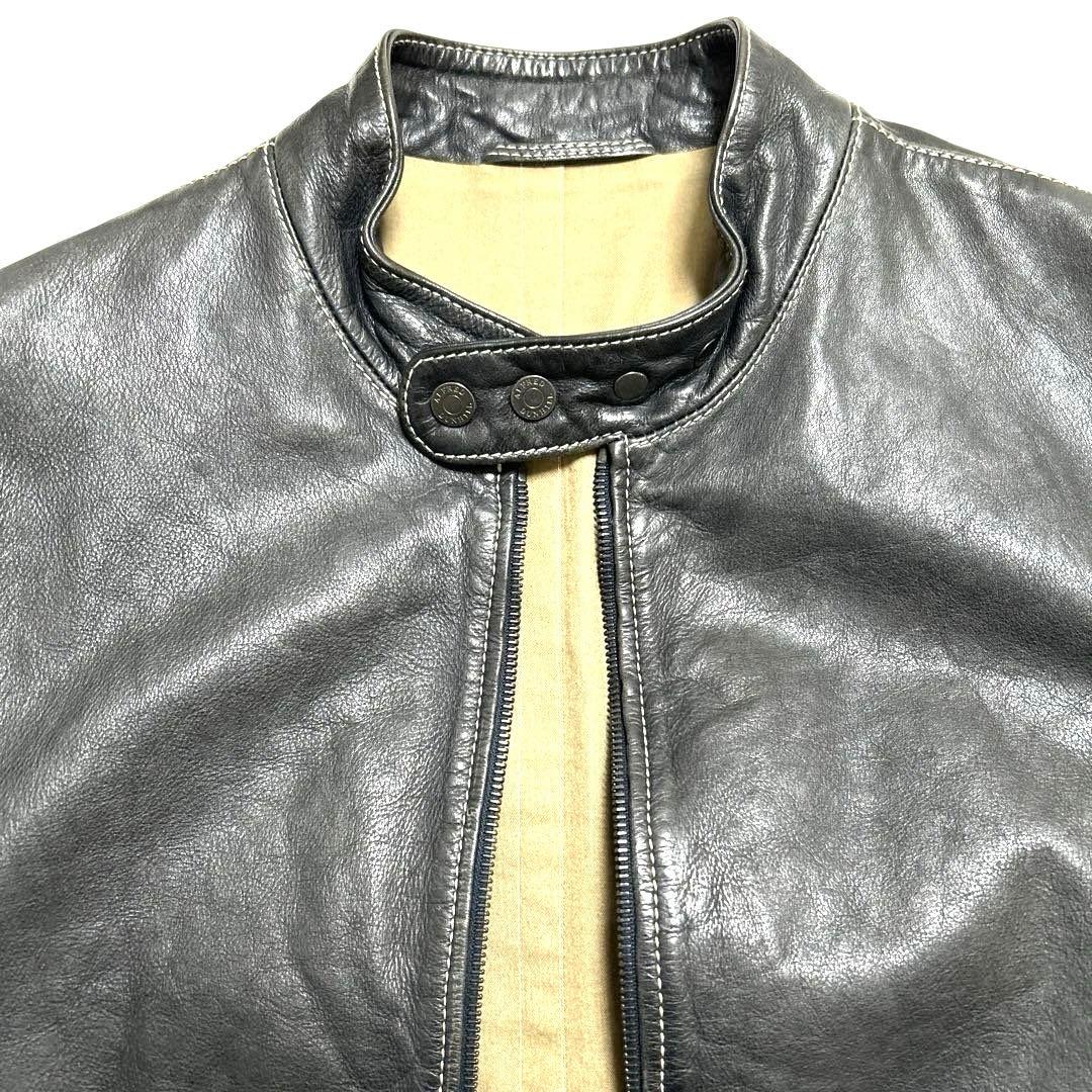 ダンヒル レザーシングルライダースジャケット