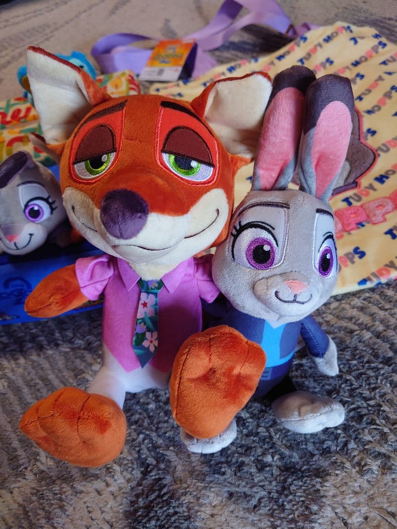 ズートピア2 プライズ ぬいぐるみ、カバン、ケース ニック・ジュディ・ゲイリー