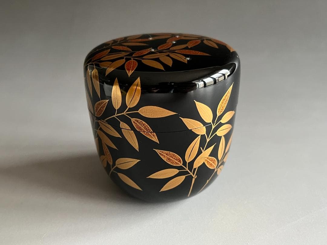 中村宗悦　利休好写　笹蒔絵　大棗　茶道具