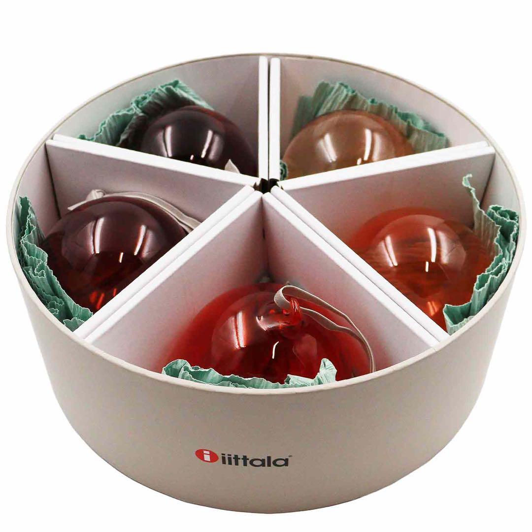  イッタラ ガラスオーナメントボール 35個セット グレー レッド