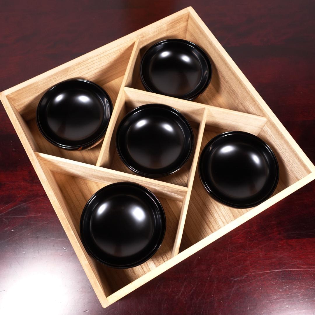 輪島塗 黒塗 梅花蒔絵 吸物椀 5客 共箱